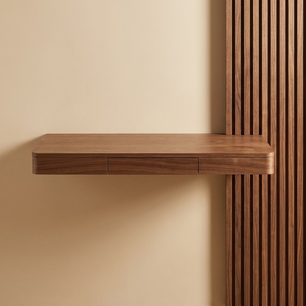 Wall-Hung Desk with Hidden Drawer — 100 cm