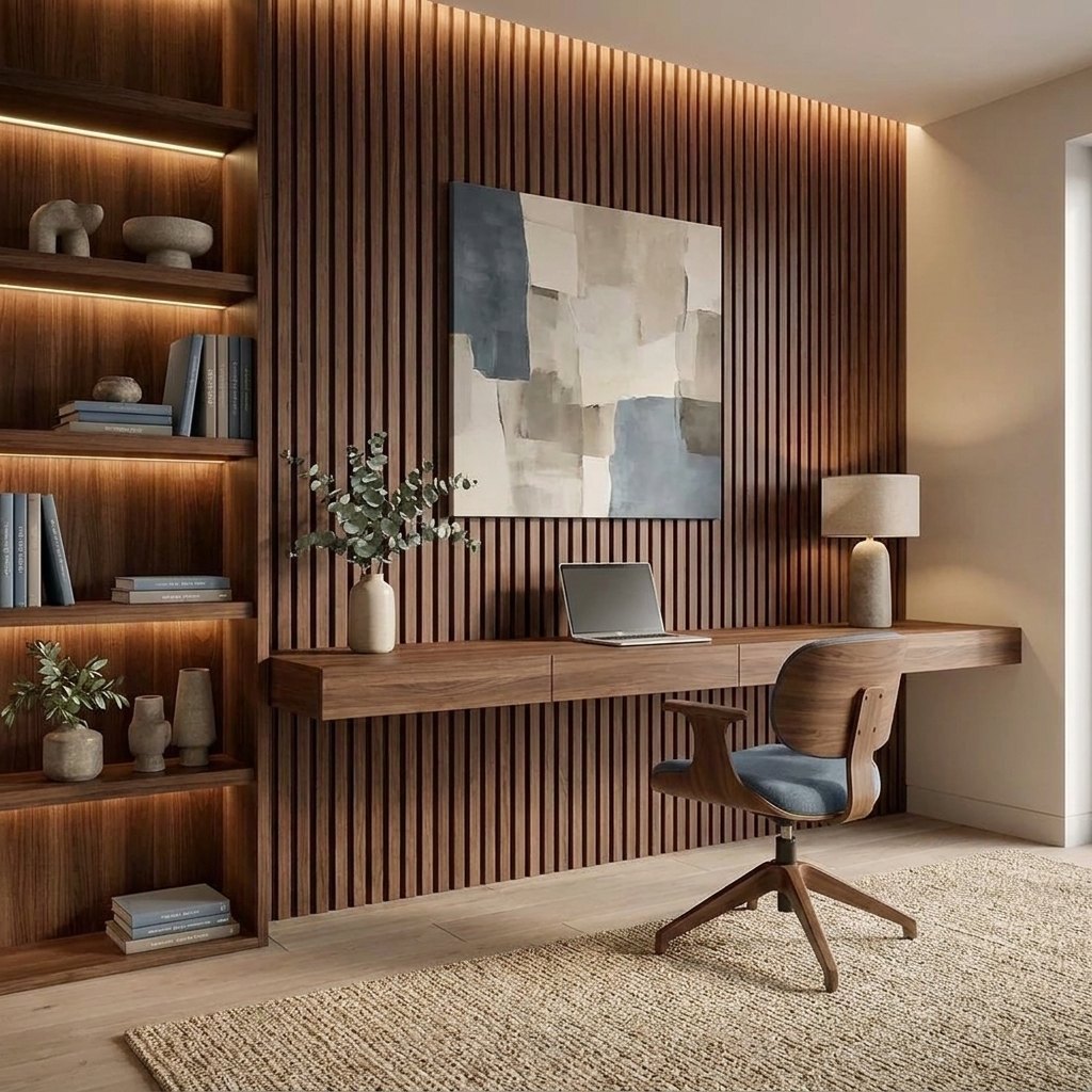 Wall-Hung Desk with Hidden Drawer — 100 cm