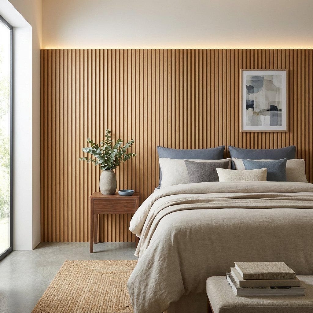 Slat Bedhead Panel for Wall Mounting — 160 × 120 cm