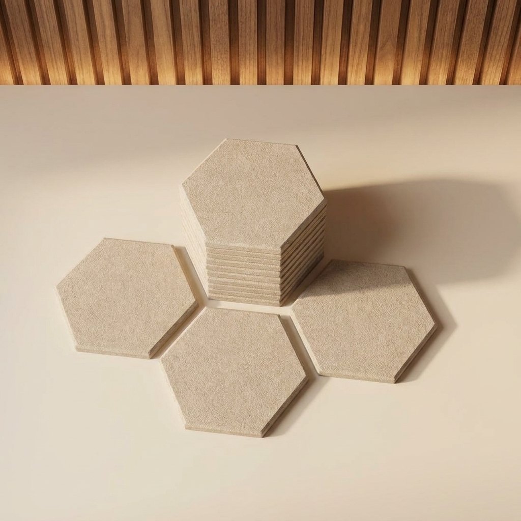 Hexagonal Felt Wall Tiles — Pack of 12