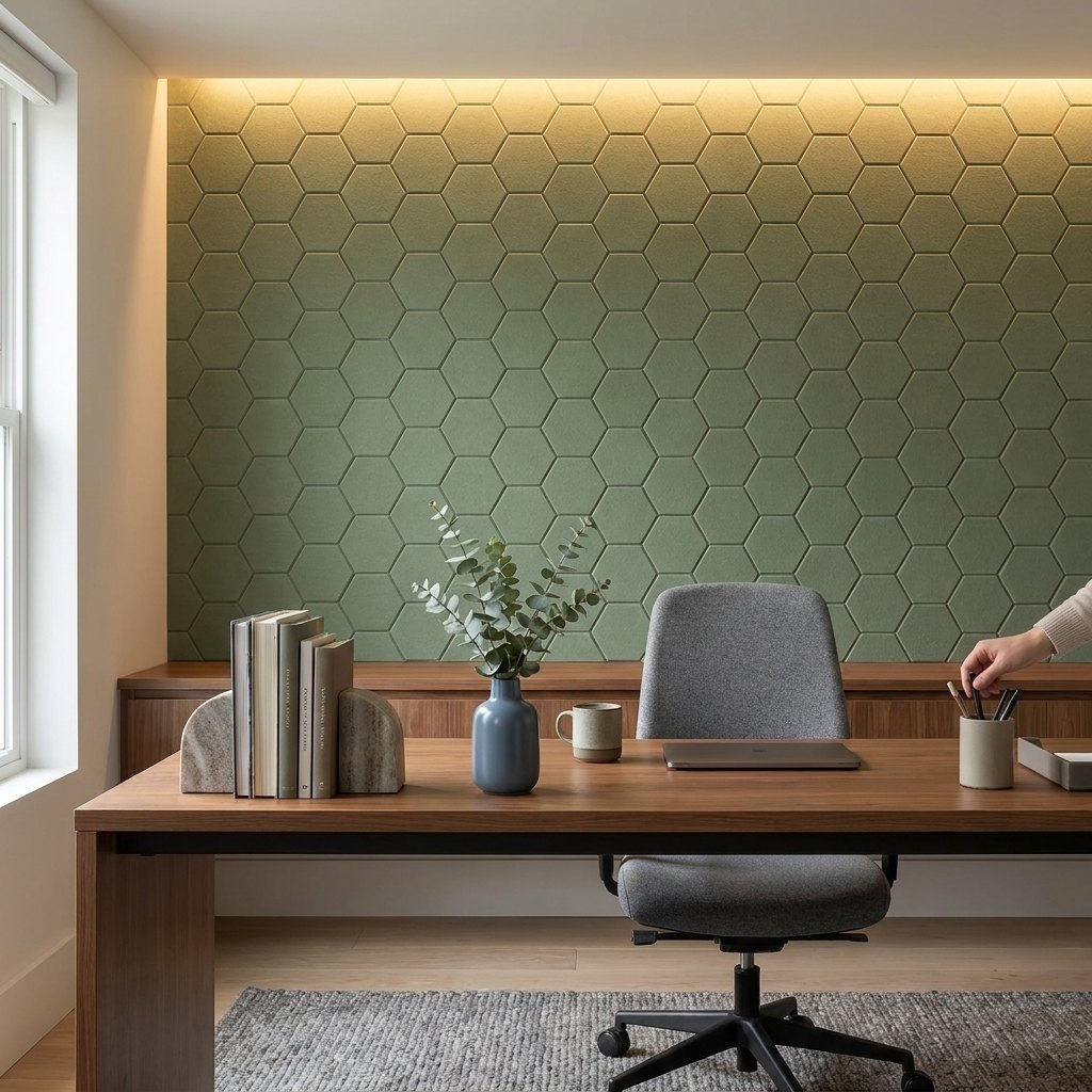 Hexagonal Felt Wall Tiles — Pack of 12