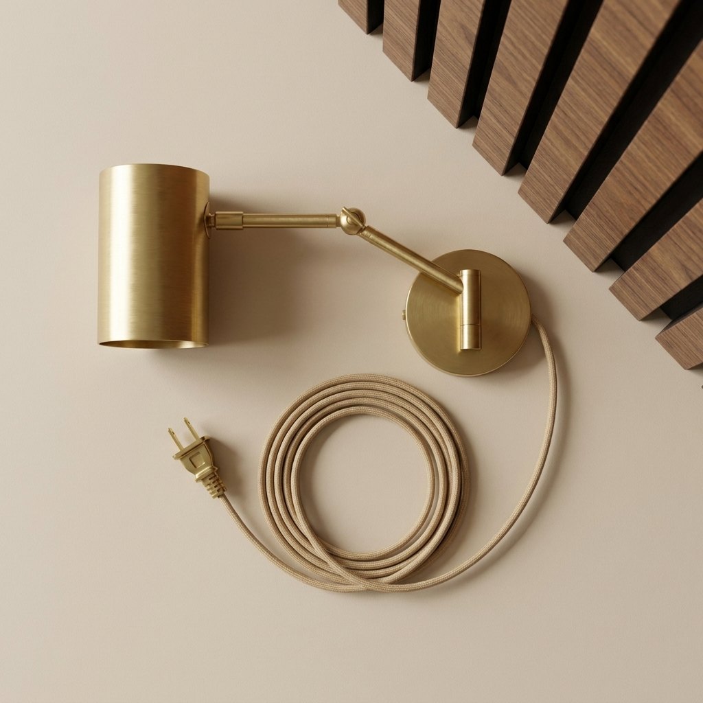 Plug-In Wall Light with Fabric Cord