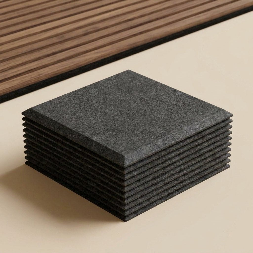 Bevel-Edge Felt Wall Squares — 30 × 30 cm, Pack of 12